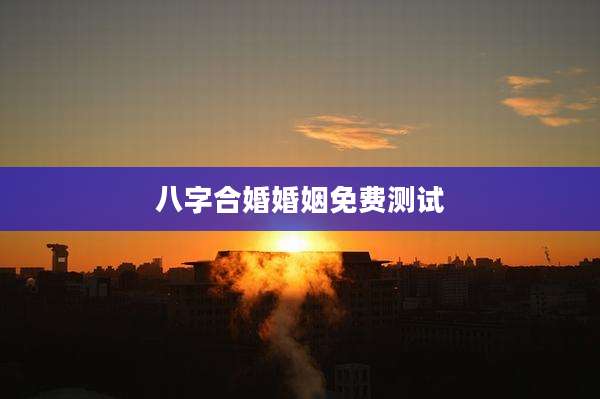 八字合婚婚姻免费测试