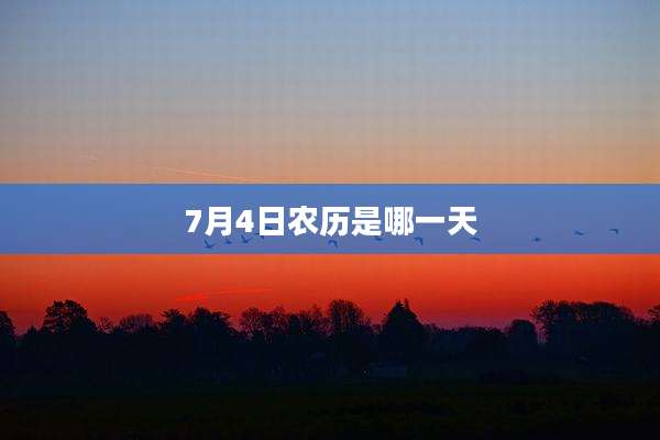 7月4日农历是哪一天