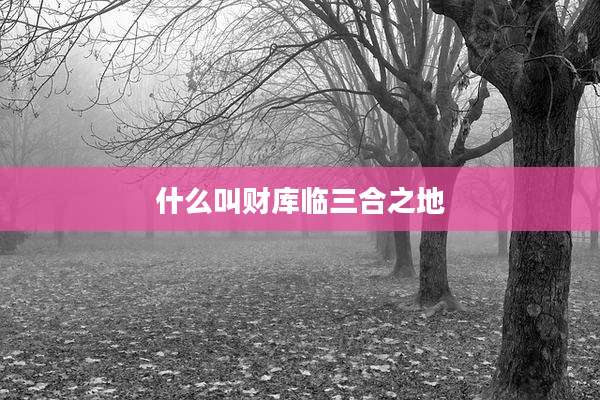 什么叫财库临三合之地