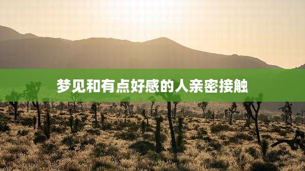梦见和有点好感的人亲密接触