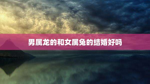 男属龙的和女属兔的结婚好吗