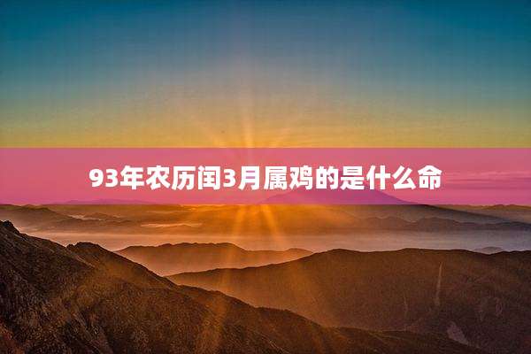 93年农历闰3月属鸡的是什么命