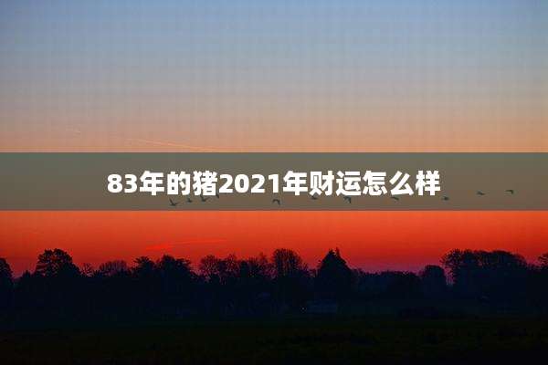 83年的猪2021年财运怎么样
