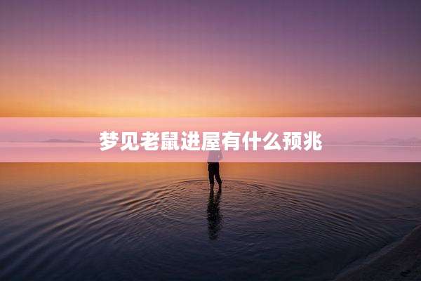梦见老鼠进屋有什么预兆