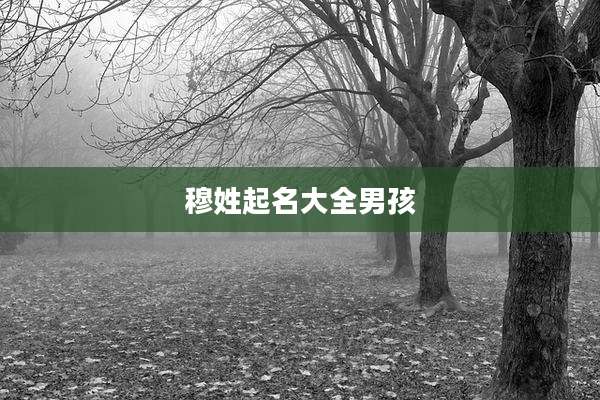 穆姓起名大全男孩