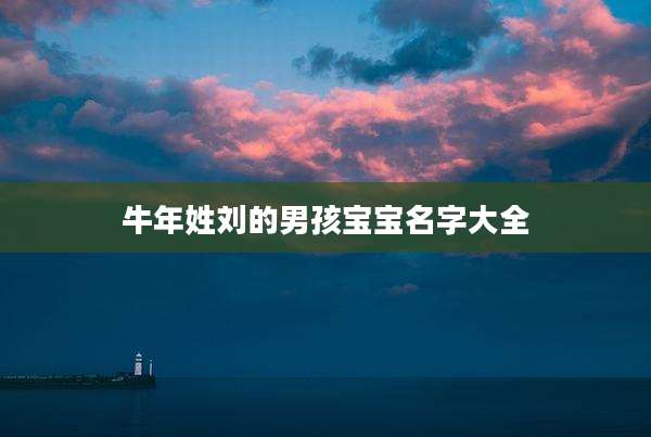 牛年姓刘的男孩宝宝名字大全