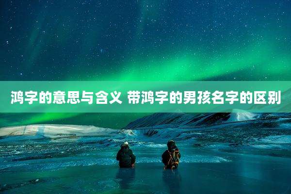 鸿字的意思与含义 带鸿字的男孩名字的区别