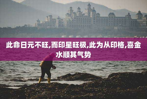 此命日元不旺,而印星旺极,此为从印格,喜金水顺其气势