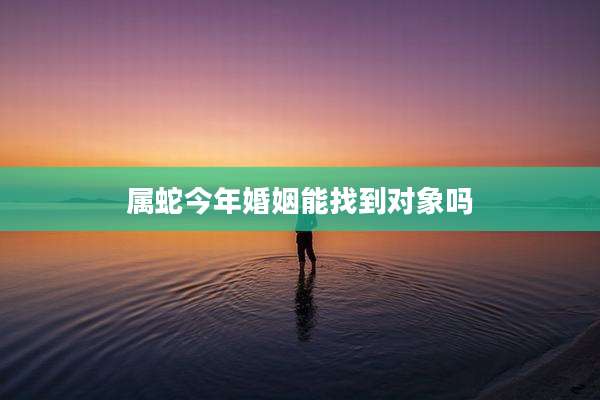 属蛇今年婚姻能找到对象吗