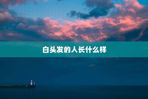 白头发的人长什么样