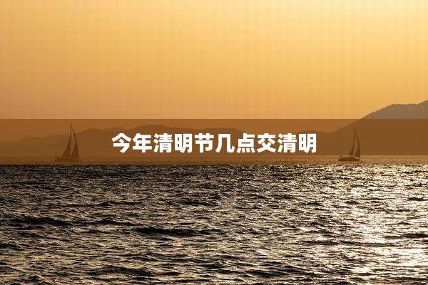 今年清明节几点交清明