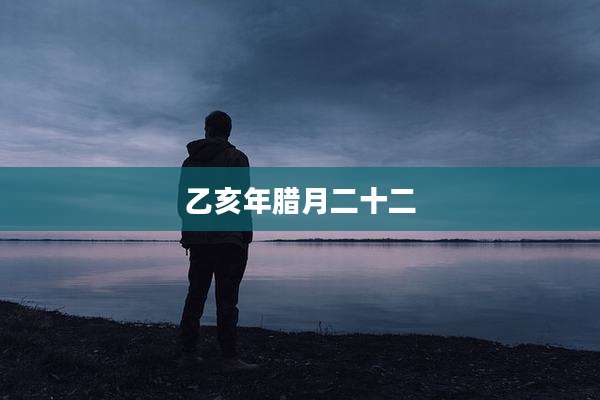 乙亥年腊月二十二