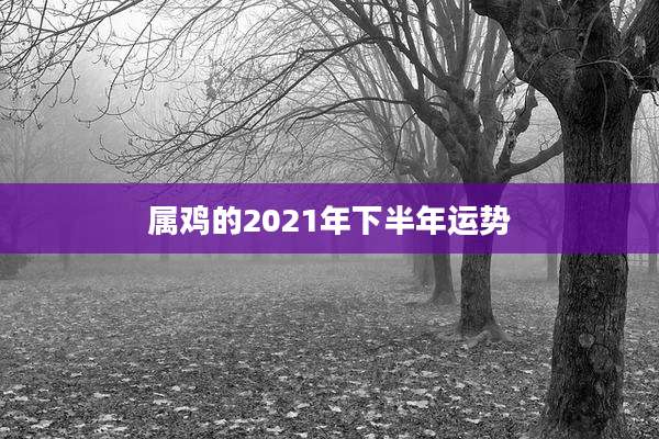 属鸡的2021年下半年运势