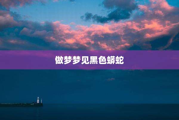 做梦梦见黑色蟒蛇