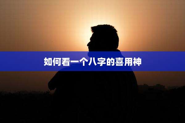 如何看一个八字的喜用神