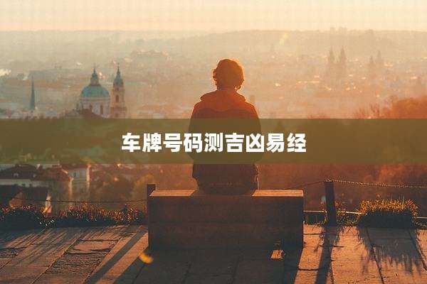 车牌号码测吉凶易经