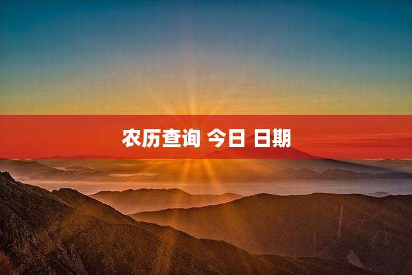农历查询 今日 日期
