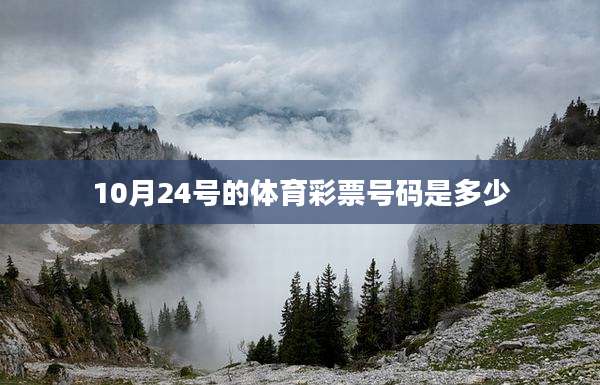 10月24号的体育彩票号码是多少