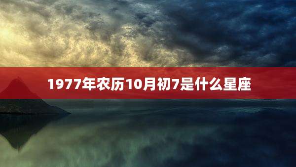 1977年农历10月初7是什么星座