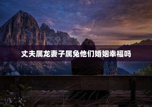丈夫属龙妻子属兔他们婚姻幸福吗