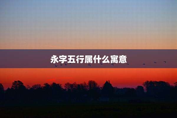 永字五行属什么寓意