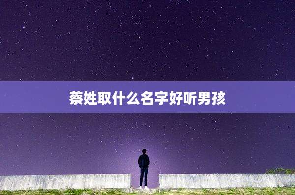 蔡姓取什么名字好听男孩