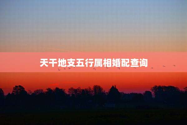 天干地支五行属相婚配查询