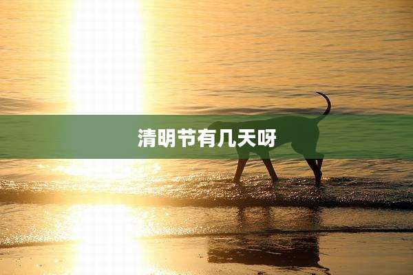 清明节有几天呀