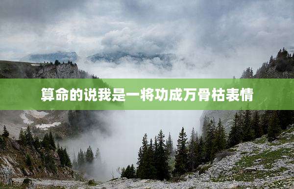 算命的说我是一将功成万骨枯表情