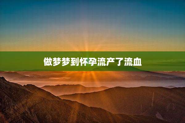 做梦梦到怀孕流产了流血