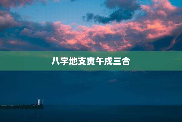 八字地支寅午戌三合
