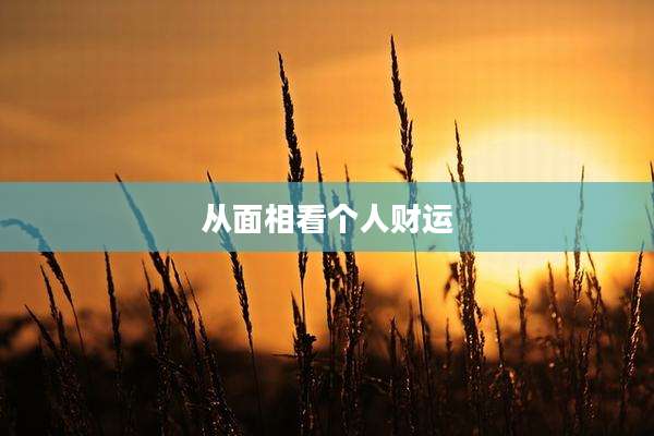 从面相看个人财运