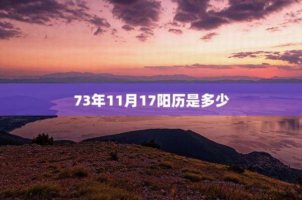 73年11月17阳历是多少