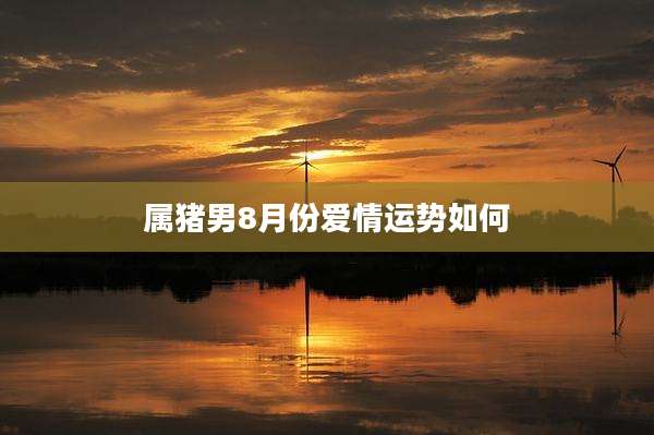 属猪男8月份爱情运势如何