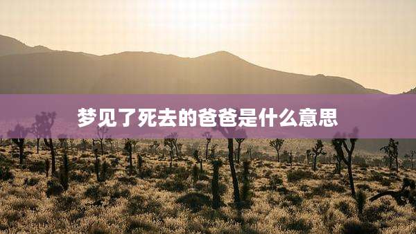 梦见了死去的爸爸是什么意思