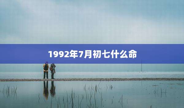 1992年7月初七什么命