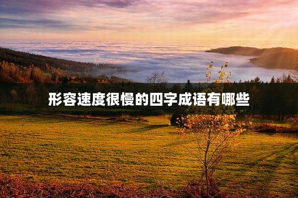 形容速度很慢的四字成语有哪些