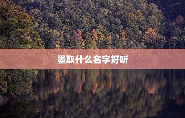 墨取什么名字好听