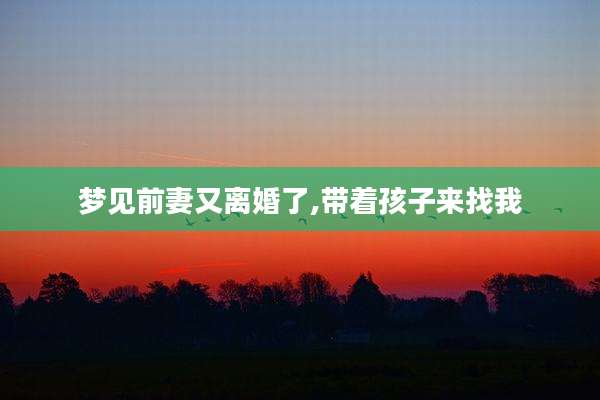 梦见前妻又离婚了,带着孩子来找我