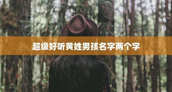超级好听黄姓男孩名字两个字