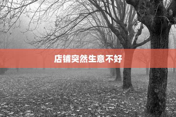 店铺突然生意不好