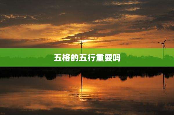 五格的五行重要吗