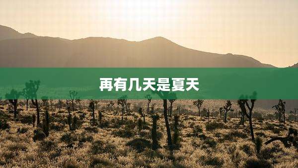 再有几天是夏天