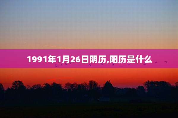 1991年1月26日阴历,阳历是什么