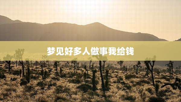 梦见好多人做事我给钱