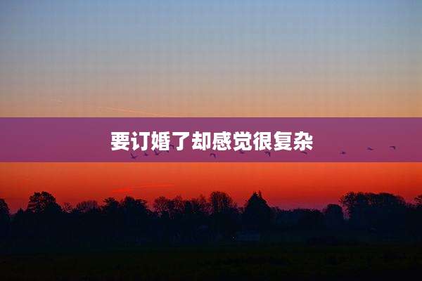 要订婚了却感觉很复杂