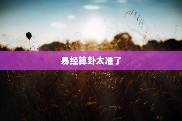 易经算卦太准了