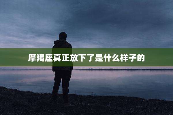 摩羯座真正放下了是什么样子的