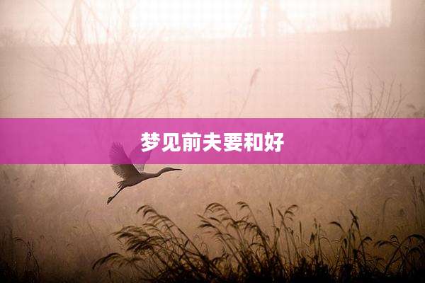 梦见前夫要和好