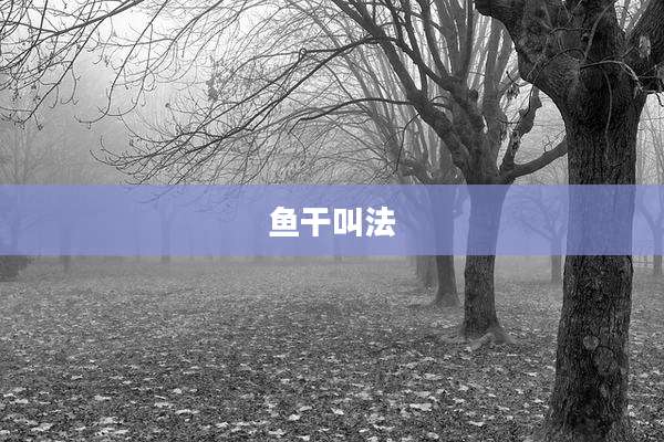 鱼干叫法